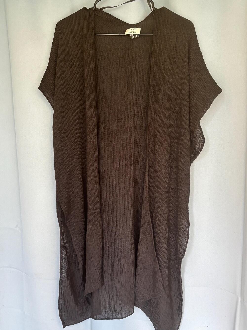 David and Young Cardigan Color Black Open Front Lightweight Style Shawl